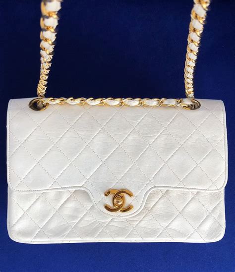 white chanel sunglass bag|white vintage Chanel bag.